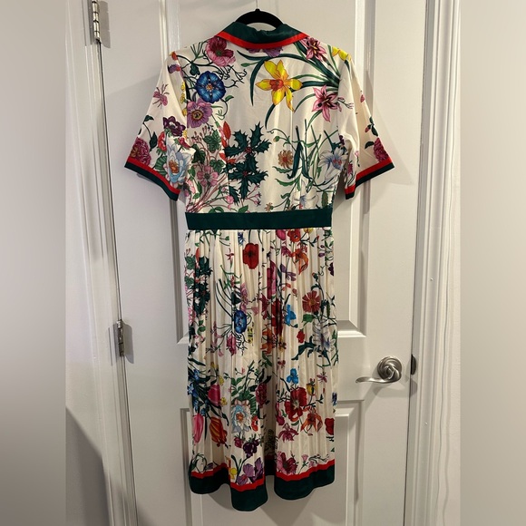 Dalia Macphee White Multi Short Sleeve Shirt Dress in Multicolor Floral/Cream - Picture 10 of 16